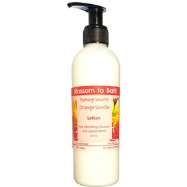 Blossom to Bath Pomegranate Orange Vanilla Lotion (8 Ounce) - Natural Fragrance - Absorbs Quickly with a Juicy And Cheerful Scent