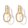 14K Gold Geometric Twists oval earrings Women | Drop Dangle