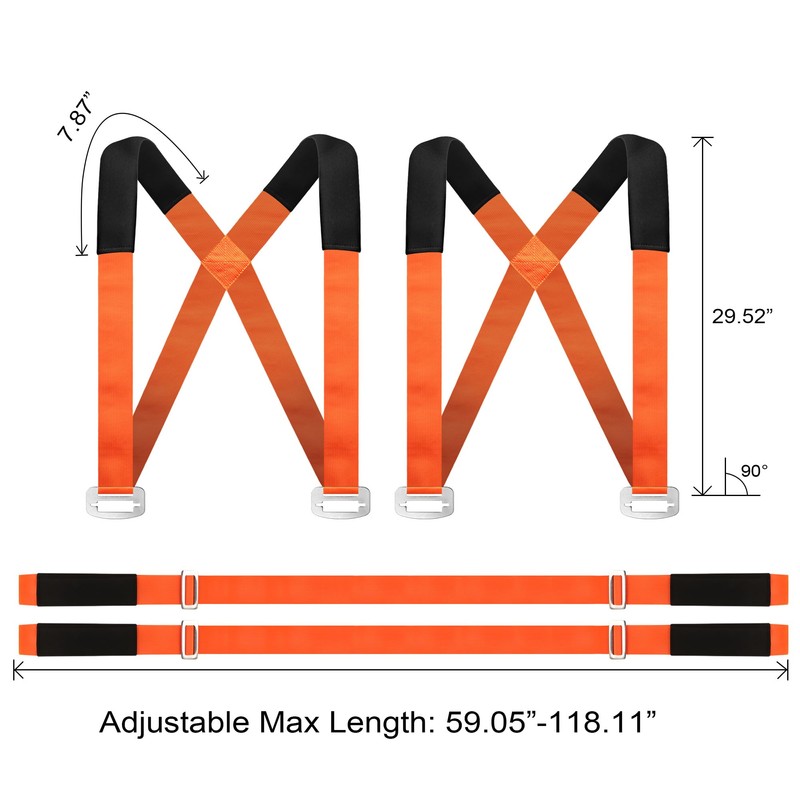 Moving Straps, 2-Person Lifting and Moving System with Thickened Pads,