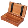 Wooden Sketching Pencil Box Antique Solid Wood Square Children Stationery