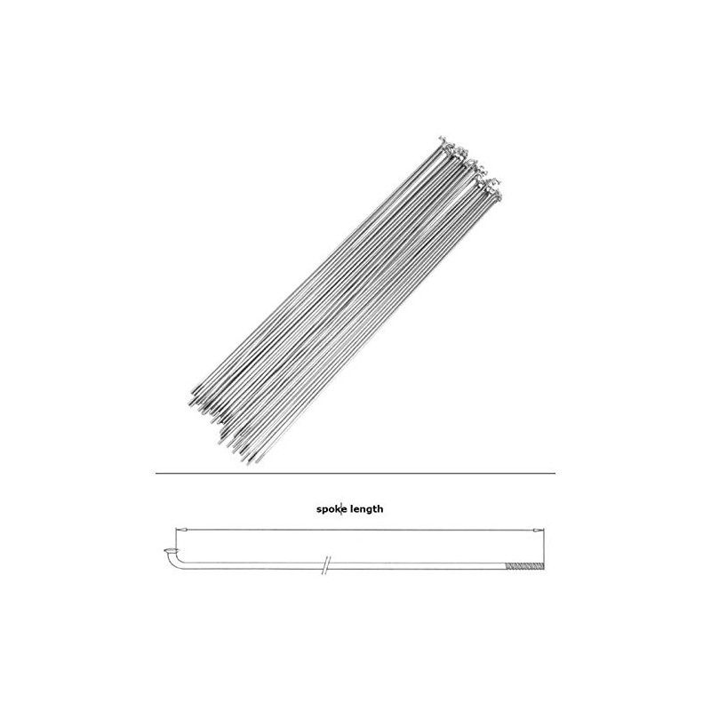 SENQI Bicycle Stainless Steel Spokes 80mm-297mm with Copper Cap 36pcs(282mm/Silver)