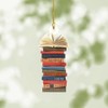 Book Shaped Christmas Ornament, Transparent Acrylic Book Lover Gift for
