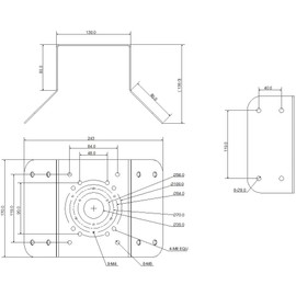DH-PFA151 Aluminum Alloy Corner Mount Bracket PFA151 CornerMounting Brackets for Dahua Bullet and PTZ Cameras Compatible w/ AMCPFA134 AMCPFA136 AMCPFA13A AMCPFA120 IP2M-850EB IP2M-853EW IP2M-858W IP4