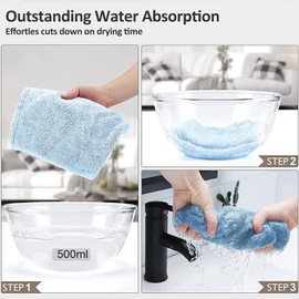 2 Pack Microfiber Hair Towel Wrap AUMA Super Absorbent Twist Turban for Women Fast Drying Hair Caps with Buttons for Drying Curly, Long & Thick Hair Anti Frizz (Light Blue)