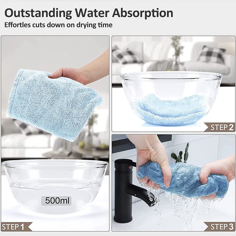 2 Pack Microfiber Hair Towel Wrap AUMA Super Absorbent Twist