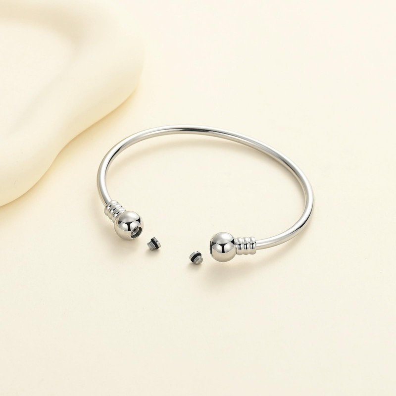CREMATION JEWELRY FOR ASHES Stainless Steel Ashes Keepsake Cuff Bangle