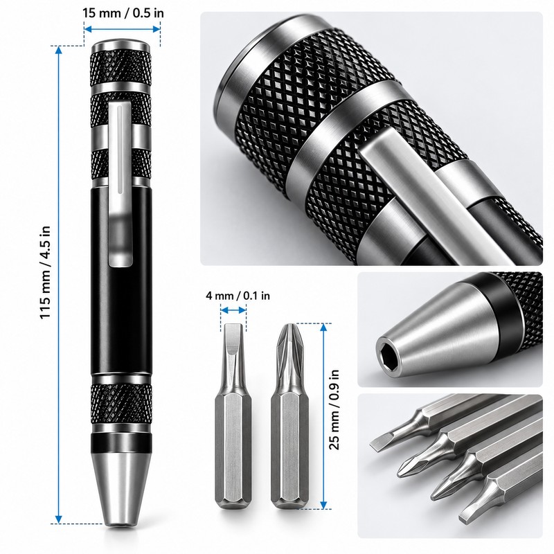 8-in-1 Mini Screwdriver Set – Magnetic Pen-Style Precision Repair Tool