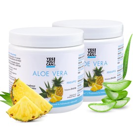 Yes You Can! Aloe Vera Juice Drink - Pineapple (40 Servings) - Energy Drink Powder, Organic Aloe Vera for Drinking - Made in The USA - 2 Pack, 5.6438 Ounce