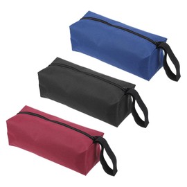 PATIKIL 10" Zipper Tool Pouch, 3 Pack Multipurpose Tool Bag Waterproof Tote Bag Storage Organizer for Screwdrivers Pliers, Black Red Blue