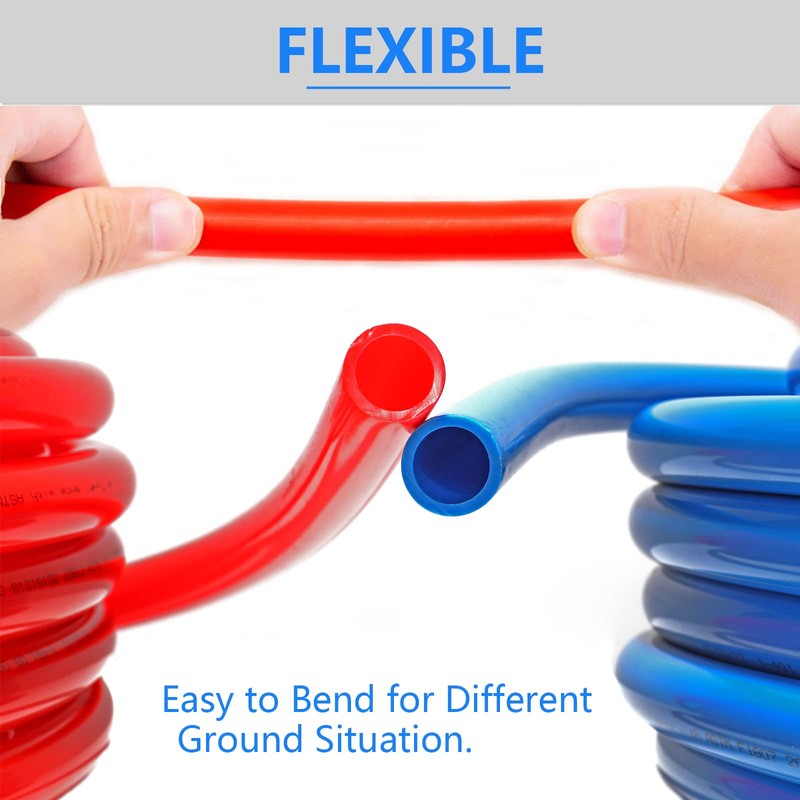 GUOFIS 1/2 Inch PEX-B Pipe,2 Rolls Blue & Red Each