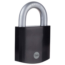Yale - Y300B/63/127/1 Maximum Security 62mm Hardened Steel Padlock - Black - Open Boron Shackle - 3 Keys