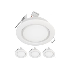 ledscom.de Zobe II LED Recessed Spotlights Flat GX53 White Matt Round 3.808 W 420 lm 107 mm Diameter Bolt Circle 90 mm Diameter Pack of 4