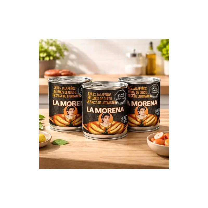 Pack 3 Chiles Rellenos De Queso La Morena 380g C/u