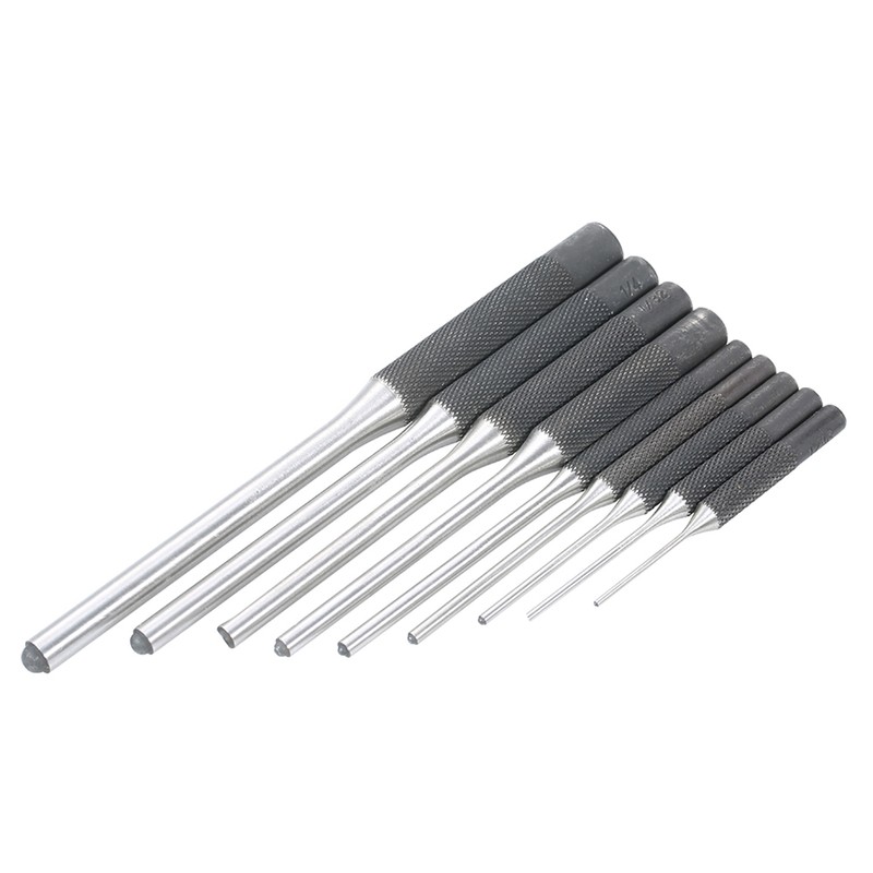 9 Pieces Roll Pin Punch Set Steel Punches Hand Pin