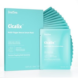 Cicalix Face Masks Skincare Set, Derm Solution Sheet Mask for Multi-Trigger Sensitivity, Soothing & Calming, Strengthen & Restore Skin, Facial Mask with Cica & Ceramide, 10 Pack