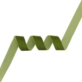 DINDOSAL Moss Green Velvet Ribbon 1 Inch Single Face Olive Green Velvet Ribbon for Wedding, Christmas Velvet Ribbon for Tree Decorations, Gift Wrapping, Hair Bows Ribbon, Ribbon for Crafts - 10 Yards