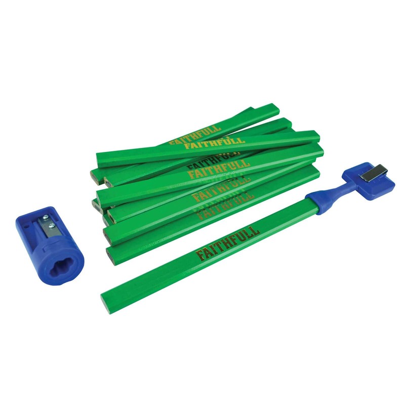 Carpenter's Pencil Kit Green/Hard (Pack 12)
