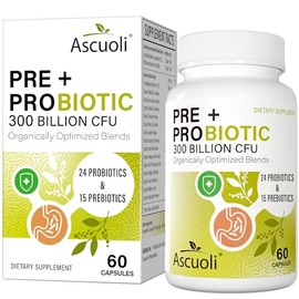 Probiotics for Women & Men - 300 Billion CFU, 24 Strains Probiotics + 15 Organic Herbs Blend, Daily Probiotic for Digestive Health, Immune, Gut, Bloat