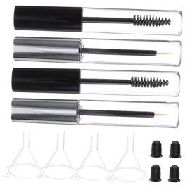 Ipetboom 12pc Empty Mascara Tube Set 10ml Eyelash Wand 4 Funnel 2 Stoppers Travel Size for Eye Liner Mascara Random Color