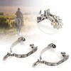 Stainless Steel West Cowboy Exquisite Pattern Horse Boot Spurs Decoration