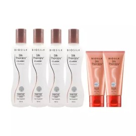 Silk Therapy [실크테라피][etv] 실크테라피 오리지널 클래식 헤어 에센스 130ml 4개+헤어 크림 50ml 2개..[35798215] Silktheraphy Original Classic Hair Essence 130ml 4pcs + Hair Cream 50ml 2pcs [Single item]