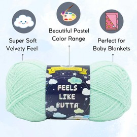 Lion Brand Feels Like Butta Seagreen 215-172 (3-Skeins - Same Dye Lot) Worsted Medium #4 Polyester Yarn for Crocheting and Knitting with Project Bag
