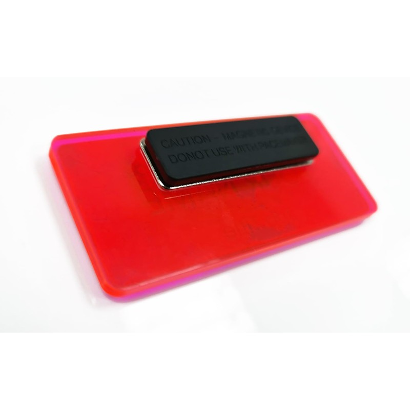 ID Name Badge Gel Domed Pink 76 x 32mm Bespoke