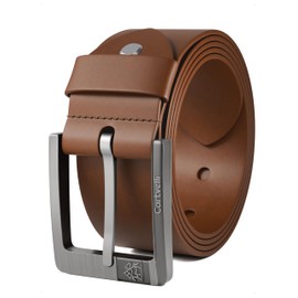 Cartvelli Premium Leather Belt Men's Brown Cognac Made in Germany with Gift Box Genuine Leather Men's Belt Full Leather Denim Belt Leather Belt 40 mm Suit Jeans Chino Pants, cognac brown