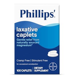 Phillips Cpsulas de Magnesio, 100 Unidades, Suplemento Digestivo Con Hidrxido de Magnesio, Frmula Sin Calambres, Uso Ocasional Adultos                