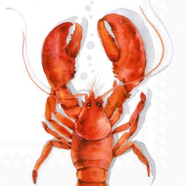 IHR Ideal Home Range - Servilletas de papel LOBSTER coral 20 unidades, 3 capas, 6.5 x 6.5 pulgadas