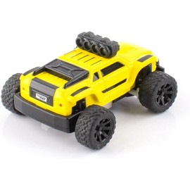 SVERTIBO Turbo Racing 1:76 Scale RC Sport Car, Table Racing 2.4GHZ Remote Control Mini Model Crawler Car with Full Proportional RTR for Adults Toys (Monster Truck Yellow C81)