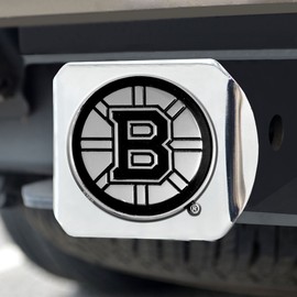 FANMATS 15143 Boston Bruins Chrome Metal Hitch Cover with Chrome Metal 3D Emblem