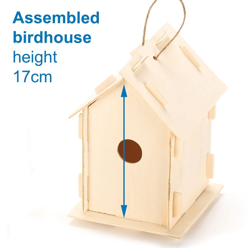 Baker Ross EF665 Wooden Birdhouse Kits (Pack Of 2) For