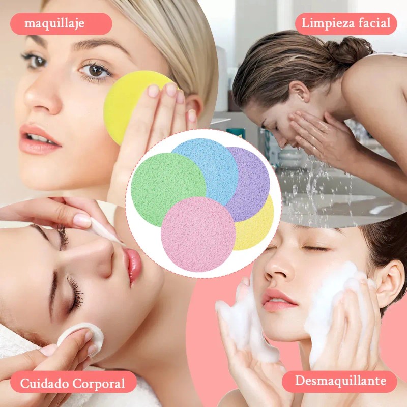 300 Pc Esponja Facial Comprimida Para Limpieza Y Exfoliación