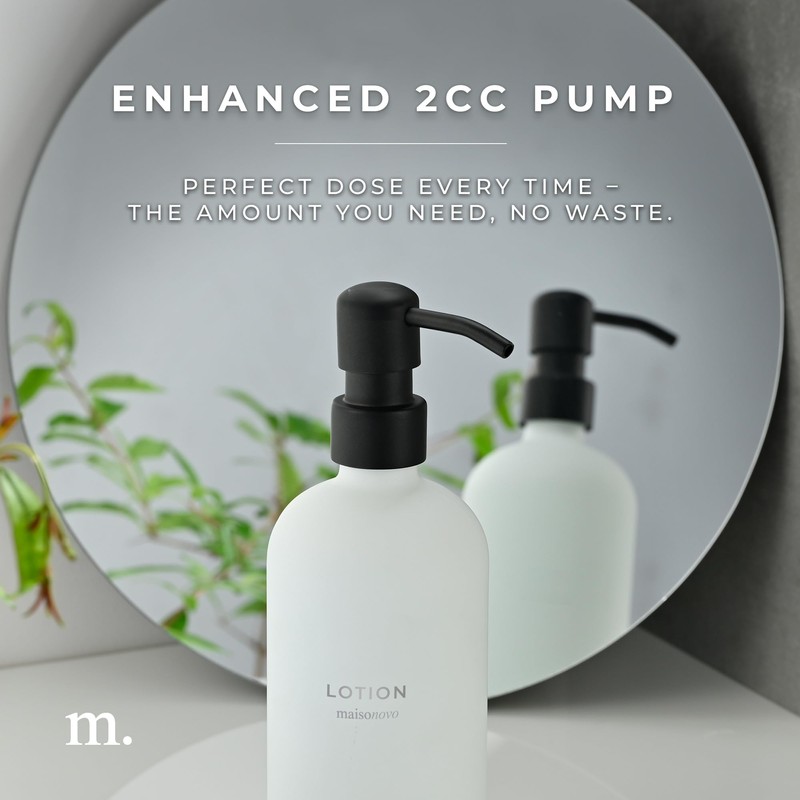 MaisoNovo Soap Dispenser 2-Piece Set | 16.9oz Clear Bottles with