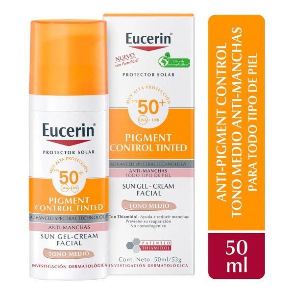☀️🔬 Eucerin Solar Pigment Control Color Tono Medio | FPS