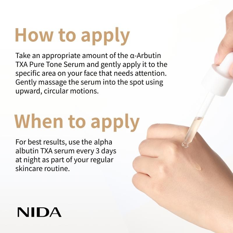 NIDA alpha-Arbutin TXA Pure Tone Serum Dark Spots Skin Tone