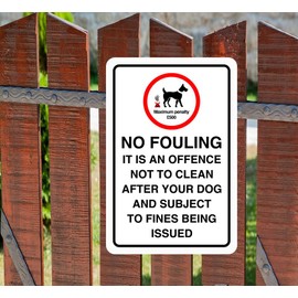 Safety First Display LTD No fouling person in charge of dog sign - 1.2mm Rigid plastic for indoor/outdoor usage (200mm x 150mm) Viewing Distance within 5m.
