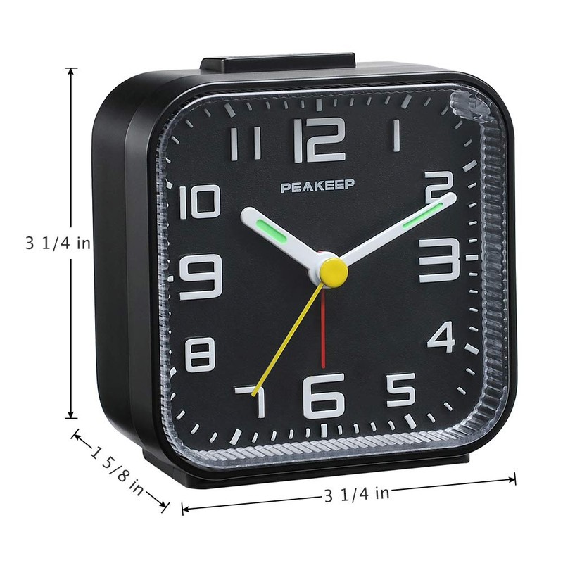 Peakeep 3D Numbers No Tick-Tock Analog Alarm Clock with Classic