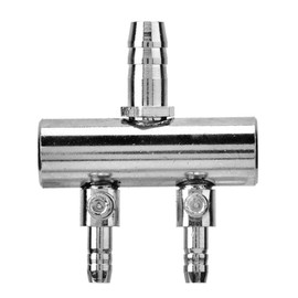 Aquarium Air Flow Control Lever Valve Distributor Fish Tank Air Flow Splitter Stainless Steel Air Tubing Connector Splitter Aquarium Air Control Valve Oxygen Distributor Air Pump Accessories(2 Way)
