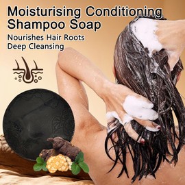 JunKuJK 3PCS Solid Shampoo Bar with Foaming Net, Deep Cleansing Bar Shampoo for Women and Men, Thickening, Strengthening Long Lasting Oil Control Soap, Suitable for All Hair Type B