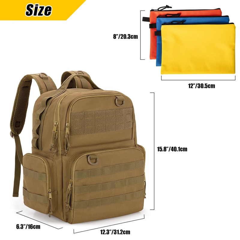 Rexmica Tool Bag Backpack for Men with 3 Tool Pouches,
