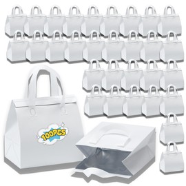 100 Pcs Insulated Take Away Bags, Disposable Lunch Bags For Food Takeaways, Coffee, Milk Tea, Seafood, Pizza, For Restaurants And Grocery Shops 9.5 x 6 x 10 In (white)