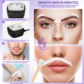 Nose Wax Kit Men, Nose Ear Hair Waxing Kit 100g Wax, 45 Sticks, 2 Silicone Pots, Nose Ear Hair Removal Kit, USB Fast Heat, Smart Constant Temp, Multi-Accessories, Black