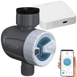 Royal Gardineer WLAN Valve: Smart Programmable Irrigation Computer with WiFi Gateway & App (Irrigation Computer Smartphone, Garden Watering Bluetooth, Moisture Meter)