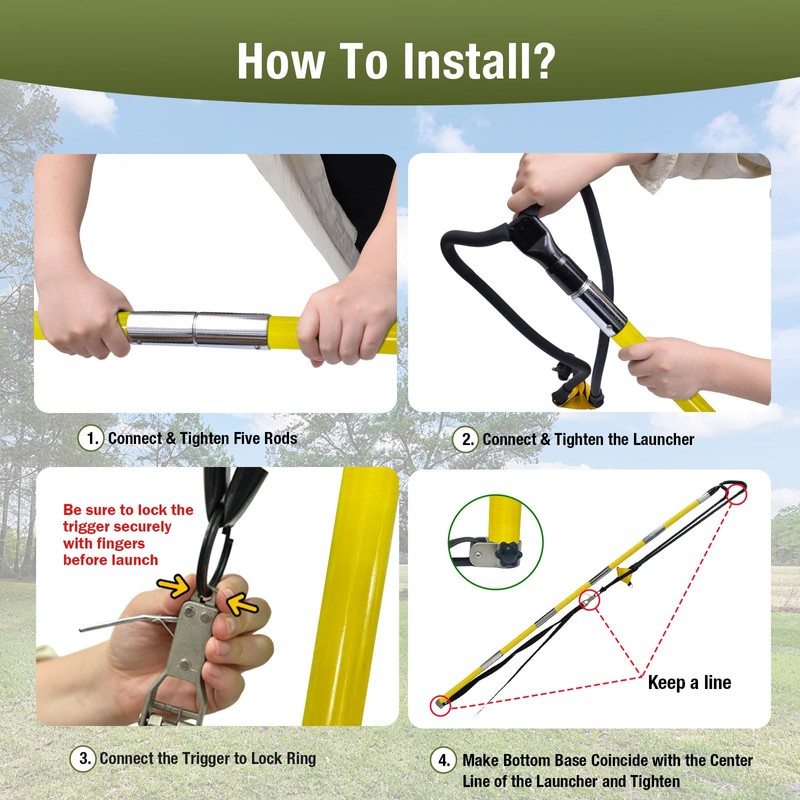 Lichtund Arborist Slingshot Rope Launcher Throw Line Kit for Adults