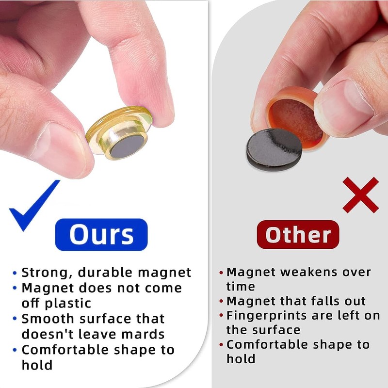 Qualsen Fridge Magnets, 20pcs Refrigerator Magnets, Small Magnets for Whiteboard