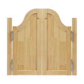 Swing Solid Wood Partition Door, Auto Close Swinging Doors with Hinges, Half Waist Door for Kitchen, Shop Entrance, Bar Pub, Indoor Partition (Burlywood, 27.55 * 27.55in)