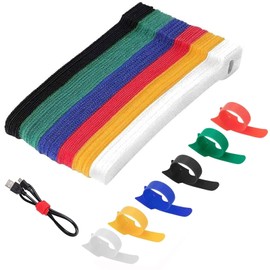 Proxima Direct Cable Ties Reusable, 120PCS 6 Color Cable Straps Multi-Purpose Tie Wraps Fastening Straps Used for Headphones Phones Electronics PC Wire Cable Tidy Management
