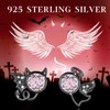 Angel and Devil Stud Earrings 925 Sterling Silver Cubic Zirconia